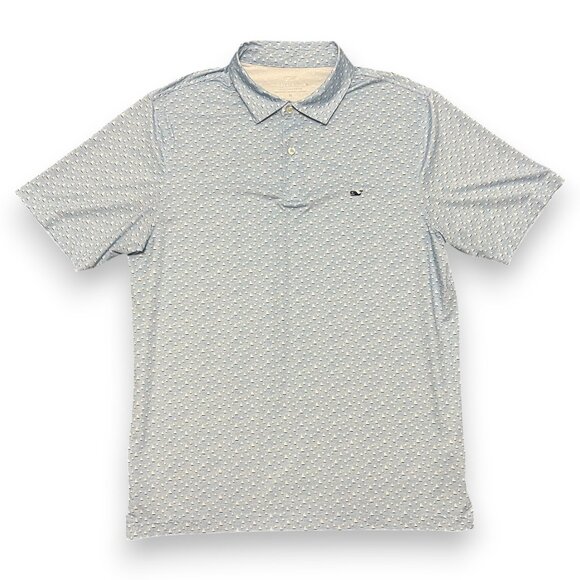 Vineyard Vines Men's Sailboat Pattern Polo Size Medium - Picture 1 of 5